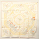 HERMES Carre 90 Scarf ""École Portugaise d'Art Équestre"" Silk Beige Auth am9006-15