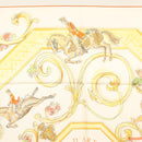 HERMES Carre 90 Scarf ""École Portugaise d'Art Équestre"" Silk Beige Auth am9006-3