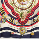 HERMES Carre 90 Scarf ""parmi les fleurs je compt"" Silk Navy Auth am9007-9