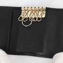 GUCCI GG Canvas Guccissima Key Case Leather Black Gold 268833 2184 Auth am9008V-15