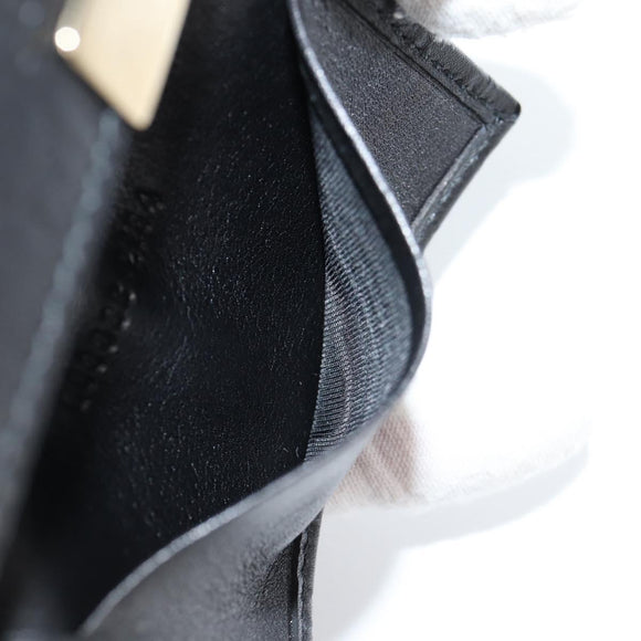 GUCCI GG Canvas Guccissima Key Case Leather Black Gold 268833 2184 Auth am9008V