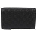 GUCCI GG Canvas Guccissima Key Case Leather Black Gold 268833 2184 Auth am9008V-3