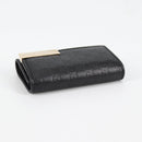 GUCCI GG Canvas Guccissima Key Case Leather Black Gold 268833 2184 Auth am9008V-6