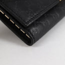 GUCCI GG Canvas Guccissima Key Case Leather Black Gold 268833 2184 Auth am9008V-8