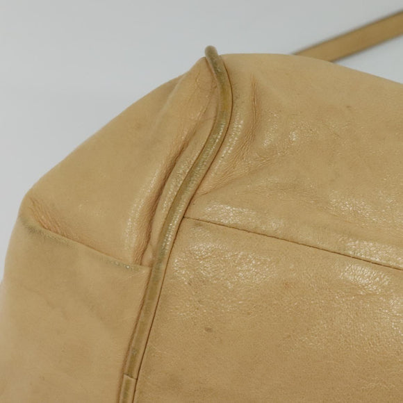 Chloe Etel Hand Bag Leather 2way Beige Gold Auth am9018