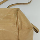 Chloe Etel Hand Bag Leather 2way Beige Gold Auth am9018-16