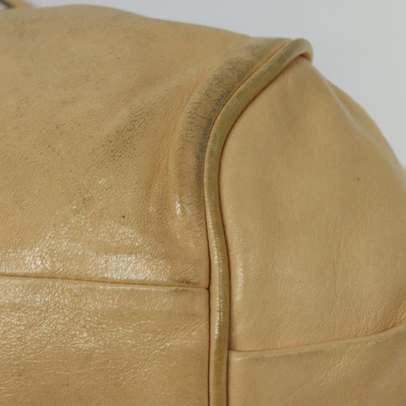 Chloe Etel Hand Bag Leather 2way Beige Gold Auth am9018