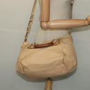 Chloe Etel Hand Bag Leather 2way Beige Gold Auth am9018-23