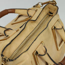 Chloe Etel Hand Bag Leather 2way Beige Gold Auth am9018-6
