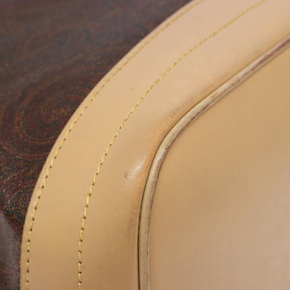 ETRO Paisley Shoulder Bag PVC Brown Gold Auth am9020