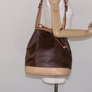 ETRO Paisley Shoulder Bag PVC Brown Gold Auth am9020-20