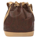 ETRO Paisley Shoulder Bag PVC Brown Gold Auth am9020-2
