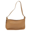 Coach Shoulder Bag Leather Beige Silver Auth am9021-1