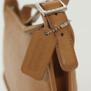 Coach Shoulder Bag Leather Beige Silver Auth am9021-10