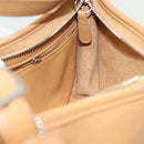 Coach Shoulder Bag Leather Beige Silver Auth am9021-14