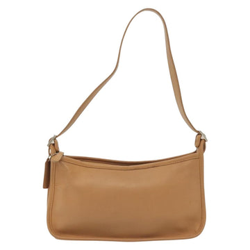 Coach Shoulder Bag Leather Beige Silver Auth am9021 - 0