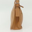 Coach Shoulder Bag Leather Beige Silver Auth am9021-5