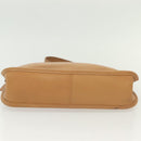 Coach Shoulder Bag Leather Beige Silver Auth am9021-9