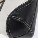 Coach Hand Bag Leather Canvas White Silver Auth am9022-13