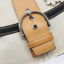 Coach Hand Bag Leather Canvas White Silver Auth am9022-15