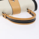 Coach Hand Bag Leather Canvas White Silver Auth am9022-7