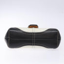 Coach Hand Bag Leather Canvas White Silver Auth am9022-9