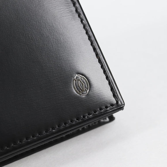 CARTIER Long Wallet Leather Black Auth am9023V