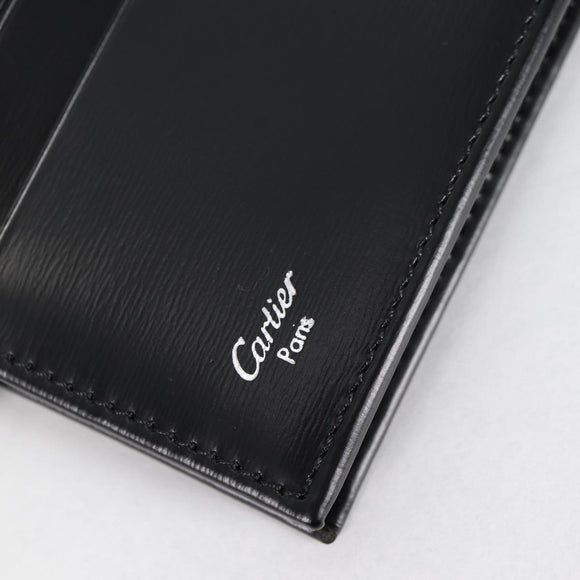 CARTIER Long Wallet Leather Black Auth am9023V