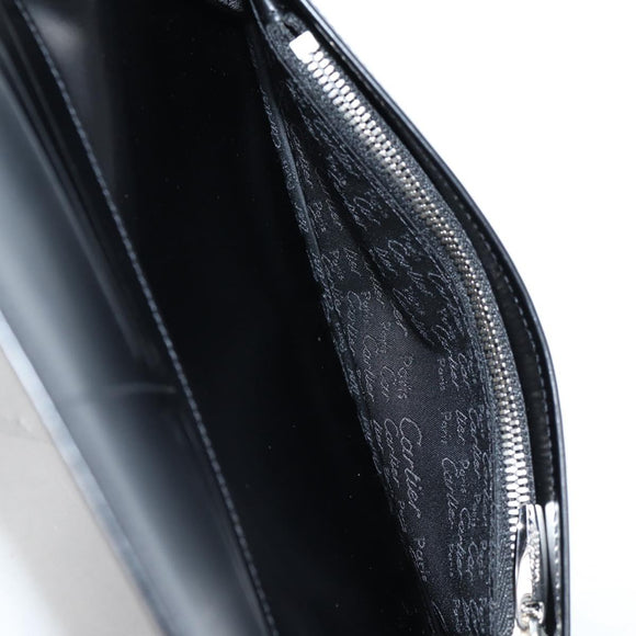 CARTIER Long Wallet Leather Black Auth am9023V