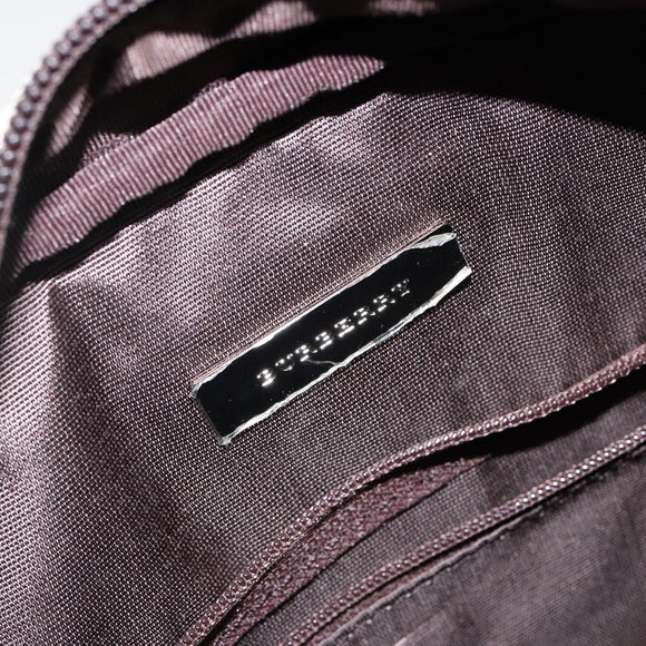 BURBERRY Nova Check Hand Bag Canvas Beige Silver Auth am9025V