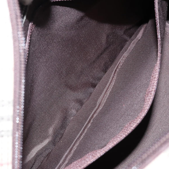 BURBERRY Nova Check Hand Bag Canvas Beige Silver Auth am9025V