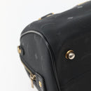 MCM Logogram Vicetos Boston Bag PVC Black Gold Auth am9026-14