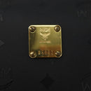 MCM Logogram Vicetos Boston Bag PVC Black Gold Auth am9026-12