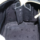 MCM Logogram Vicetos Boston Bag PVC Black Gold Auth am9026-18