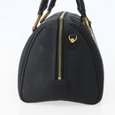 MCM Logogram Vicetos Boston Bag PVC Black Gold Auth am9026-4