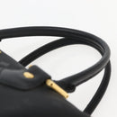 MCM Logogram Vicetos Boston Bag PVC Black Gold Auth am9026-8