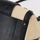 Chloe Alice Hand Bag Leather 2way Beige Black gold Auth am9028-10