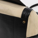 Chloe Alice Hand Bag Leather 2way Beige Black gold Auth am9028-12