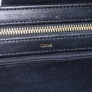 Chloe Alice Hand Bag Leather 2way Beige Black gold Auth am9028-16