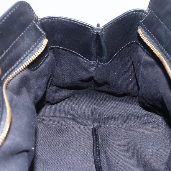 Chloe Alice Hand Bag Leather 2way Beige Black gold Auth am9028