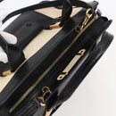 Chloe Alice Hand Bag Leather 2way Beige Black gold Auth am9028-6