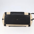 Chloe Alice Hand Bag Leather 2way Beige Black gold Auth am9028-9