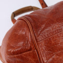 Chloe Etel Hand Bag Leather 2way Orange Gold Auth am9029-14