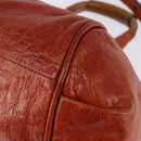 Chloe Etel Hand Bag Leather 2way Orange Gold Auth am9029-15