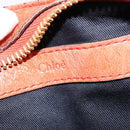 Chloe Etel Hand Bag Leather 2way Orange Gold Auth am9029-17