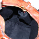 Chloe Etel Hand Bag Leather 2way Orange Gold Auth am9029-19