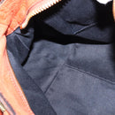 Chloe Etel Hand Bag Leather 2way Orange Gold Auth am9029-20