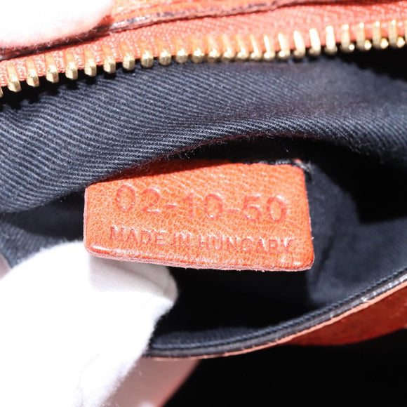 Chloe Etel Hand Bag Leather 2way Orange Gold Auth am9029