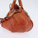 Chloe Etel Hand Bag Leather 2way Orange Gold Auth am9029-5