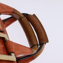 Chloe Etel Hand Bag Leather 2way Orange Gold Auth am9029-8